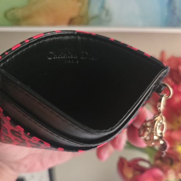 Dior LTD Diorissimo Lady Dior Freesia Leather Card Holder EUC - Picture 7 of 9